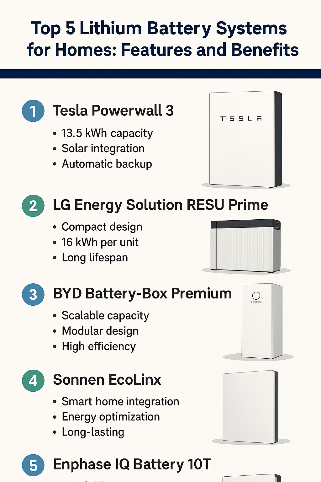 Energy storage for homes